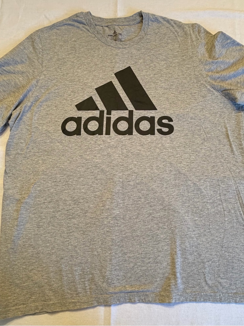 adidas Heather Gray Short Sleeve Tee with Black Logo